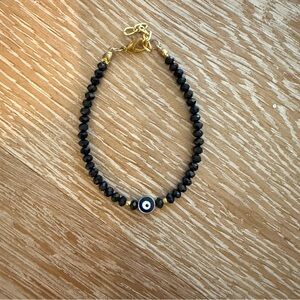 Cute small minimalist evil eye bracelet adjustable
